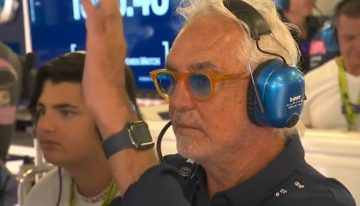 Briatore no pudo ocultar su disgusto cuando Colapinto cometió un error que lo condenó en la clasificación del GP de México de F1