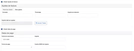 Añadir datos de pago