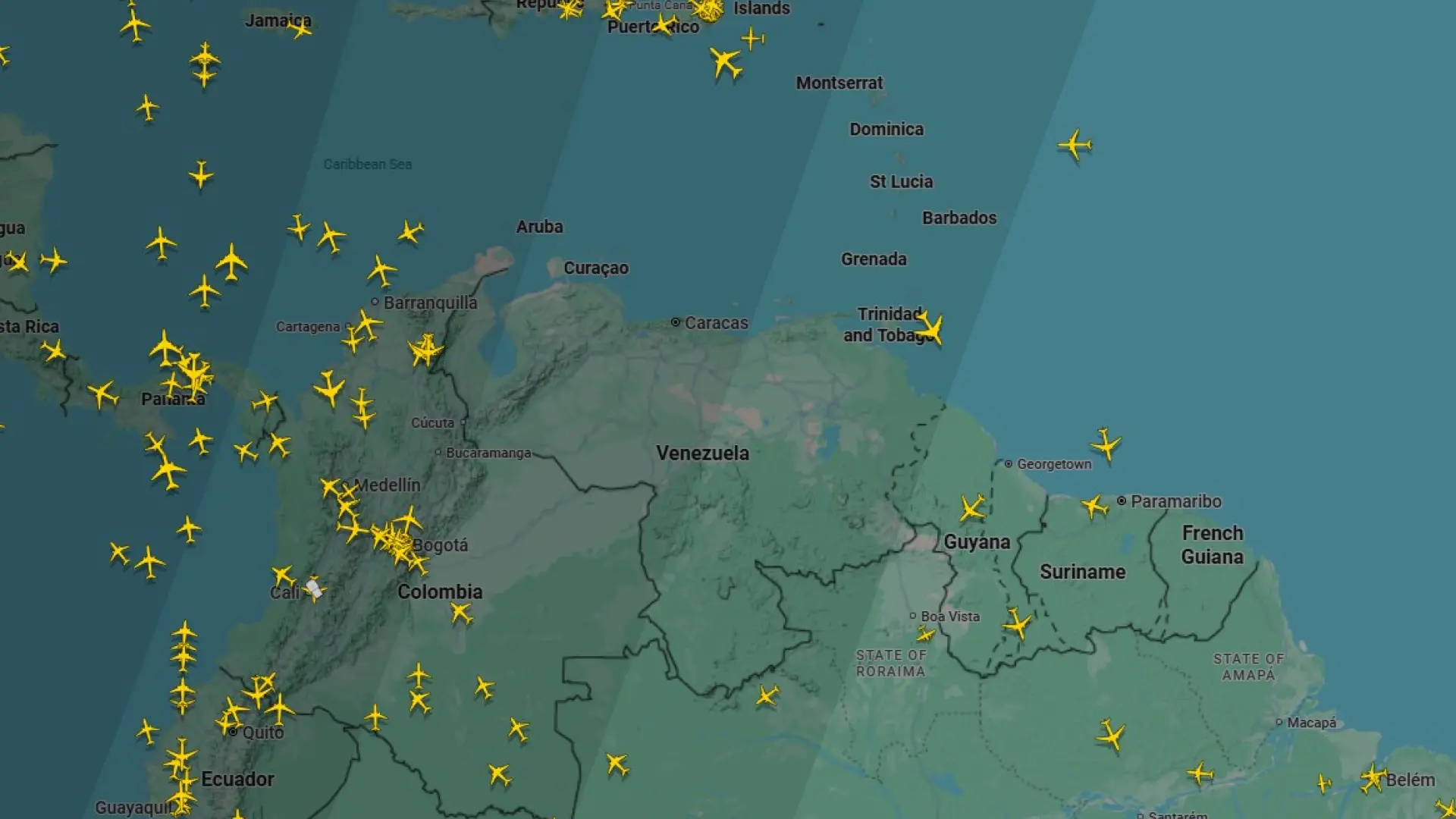 El espacio aéreo de Venezuela, sin rastro de aviones tras la cancelación de Iberia y otras aerolíneas por la alerta de EE UU