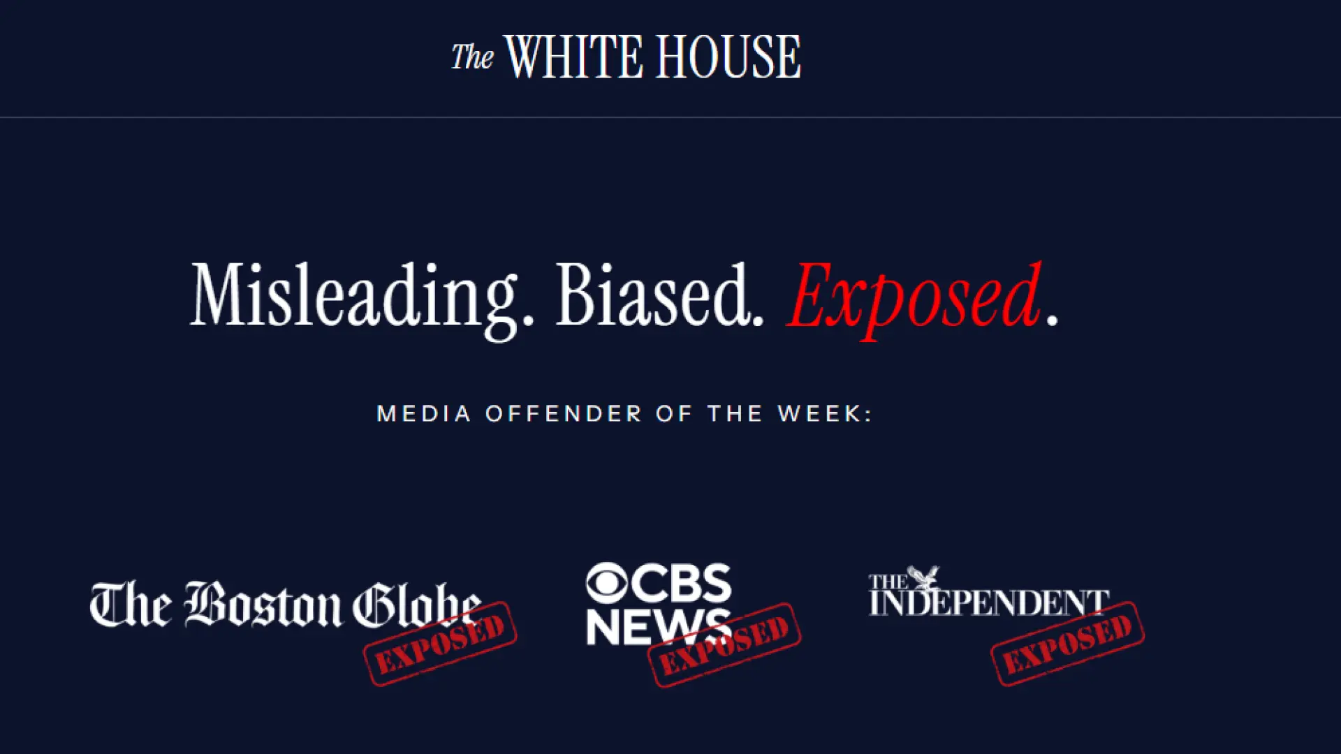 La Casa Blanca retoma sus ataques a la prensa: crea un portal para señalar supuestos bulos difundidos por los medios