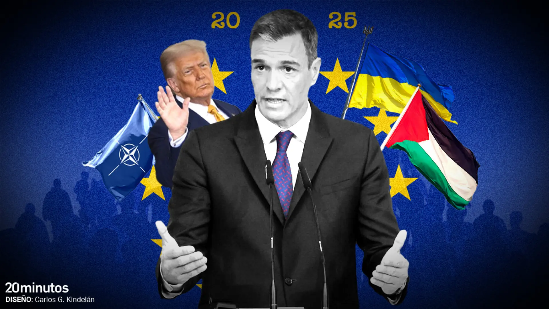 El año que Sánchez se diluyó en Europa pese a su 'liderazgo propalestino': sale magullado en el roce con Trump y descolgado en Ucrania