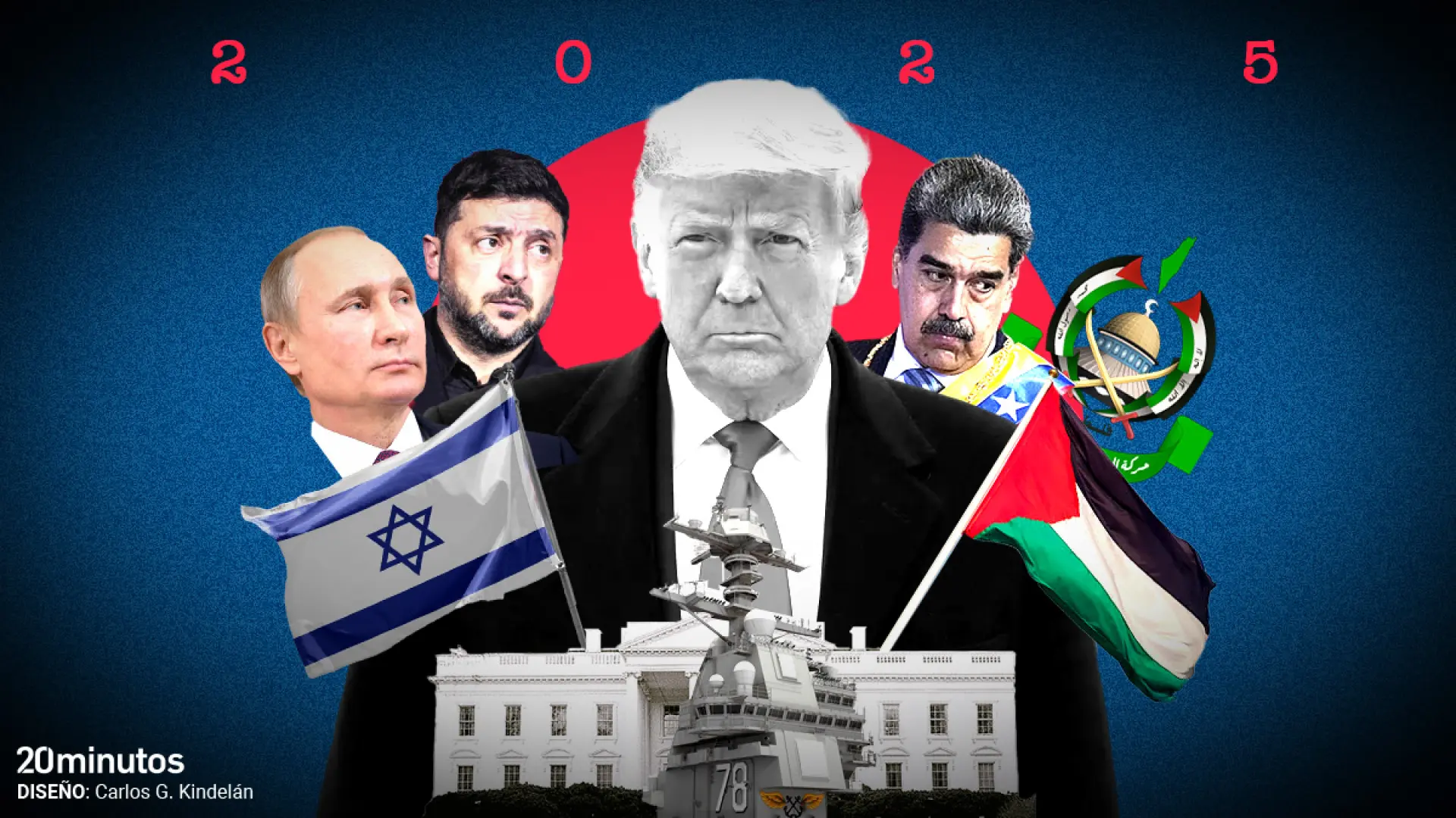 El año de Trump por el mundo: encarrila la paz en Gaza, se topa con un Putin irreductible y acorrala a Maduro