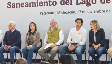 Bedolla y Conagua arrancan en Michoacán rehabilitación de 3 plantas tratadoras para sanear lago de Pátzcuaro