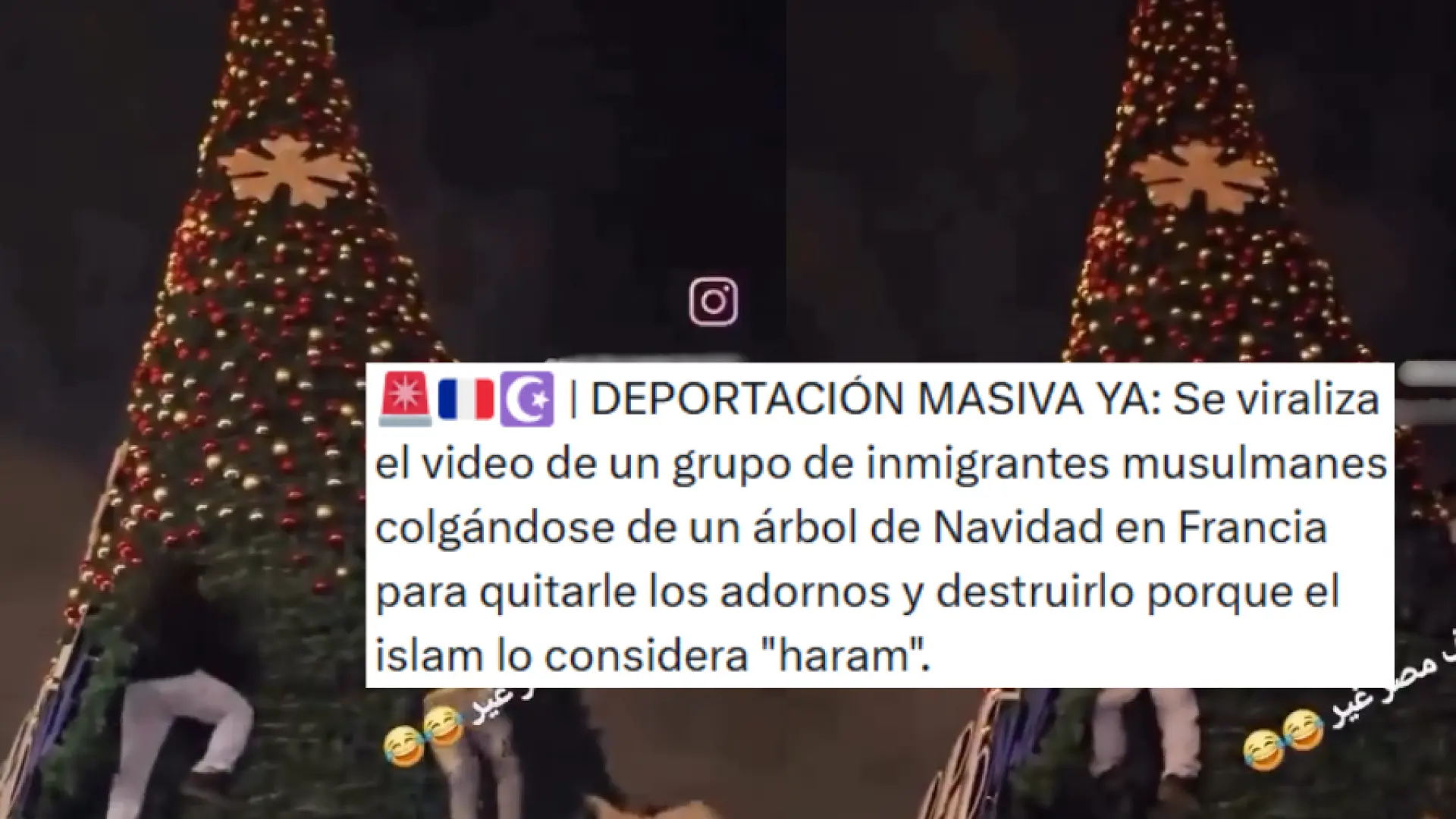 Este vídeo de «inmigrantes» destrozando un árbol de Navidad no está grabado en Francia