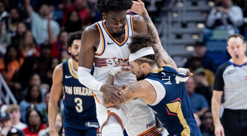 A las piñas en la NBA: el «mini» Alvarado y el «gigante» Williams y una furiosa pelea desigual en un duelo caliente entre New Orleans Pelicans y Phoenix Suns
