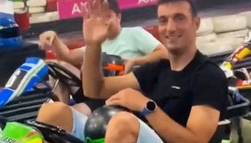 Lionel Scaloni, ¿o Colapinto?: el DT de la Selección ganó una carrera de kartings con una maniobra genial