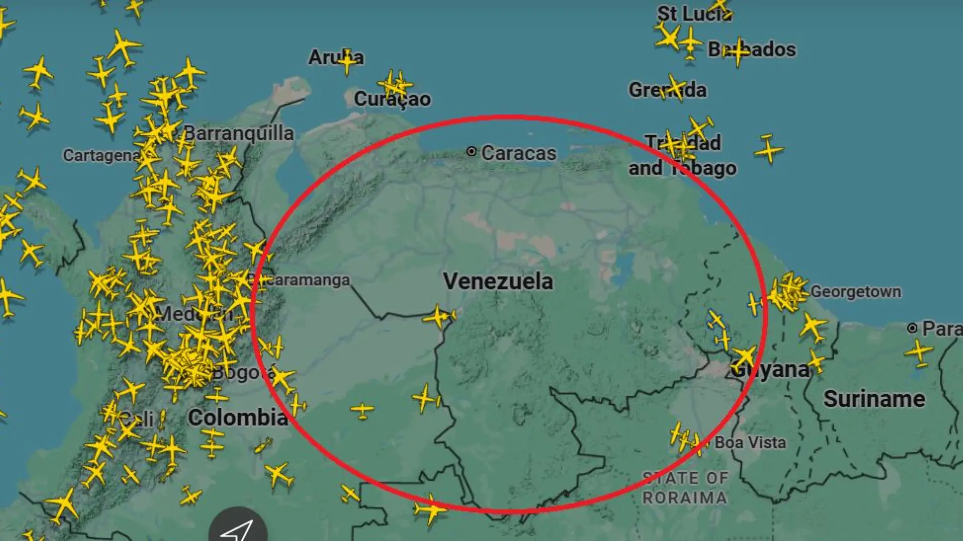 El 'blancazo aéreo' sobre el cielo de Venezuela tras el ataque de EE UU: todos los vuelos se desvían para no sobrevolar la zona