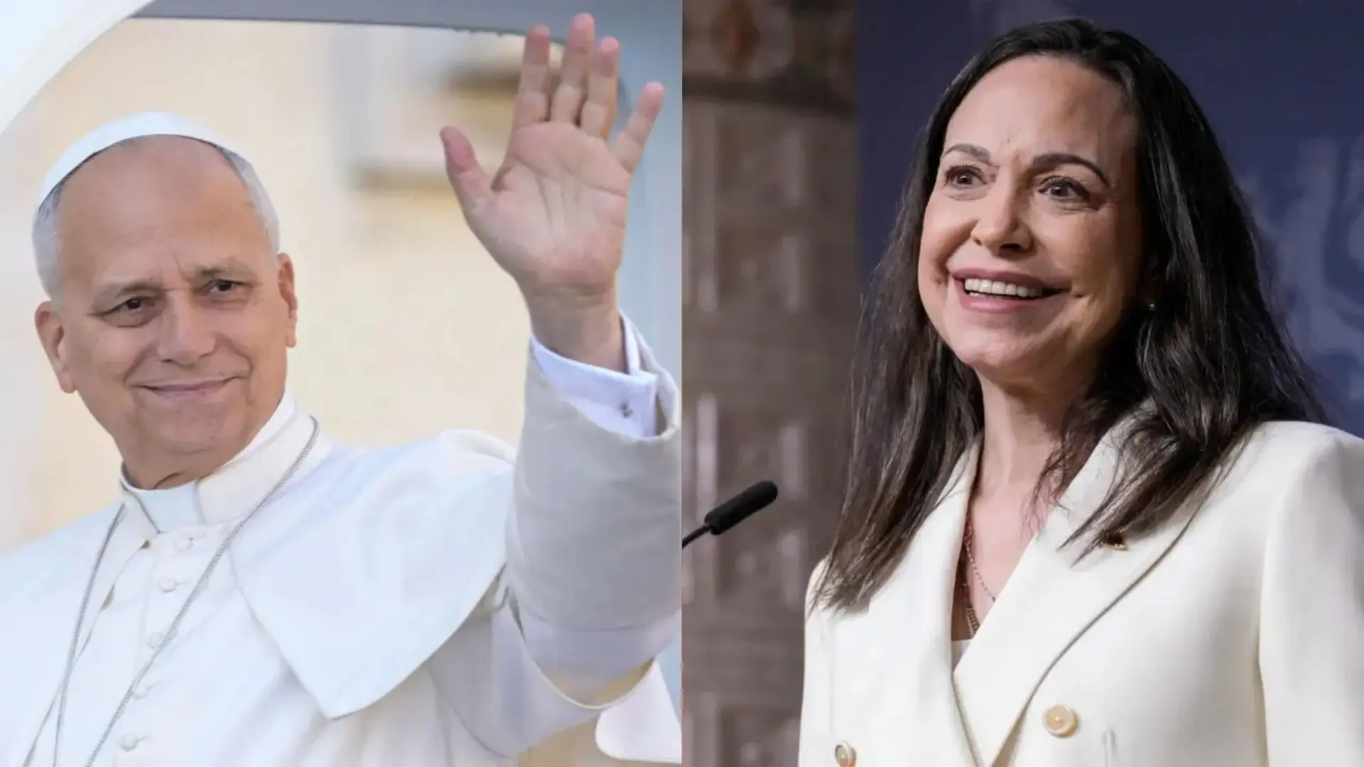 El papa León XIV recibe a María Corina Machado en el Vaticano