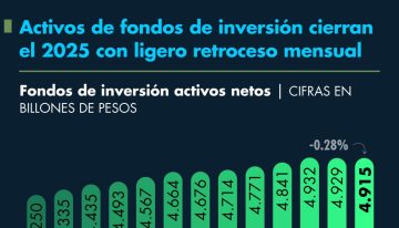 Activos de fondos de inversión cierran 2025 con ligero retroceso mensual
