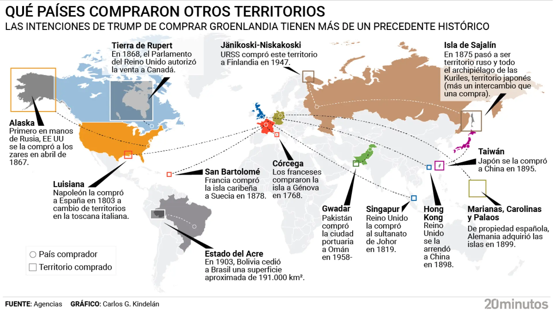 Las otras 'Groenlandias': los territorios que las potencias históricas mundiales se han anexionado a golpe de talonario