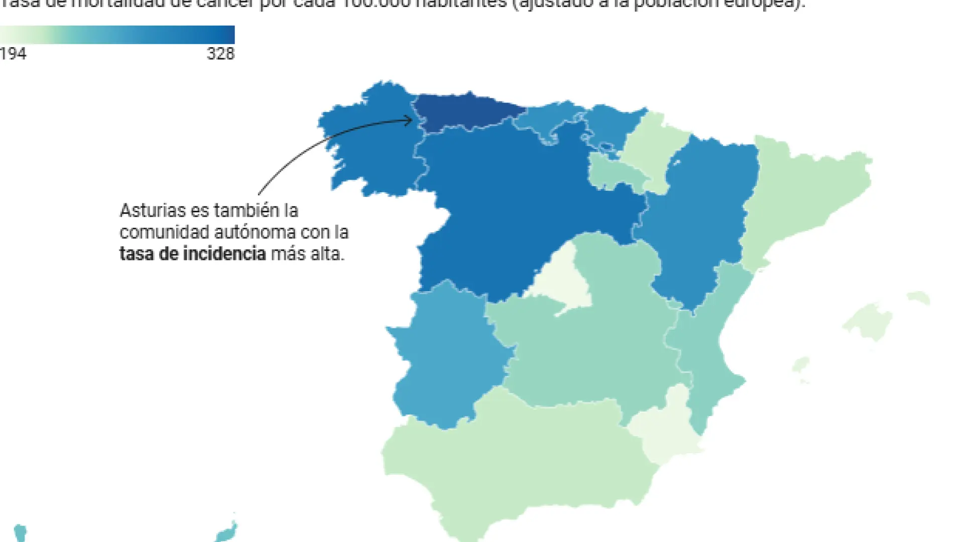 Mapa del cáncer en España: las comunidades más afectadas y los tumores más frecuentes