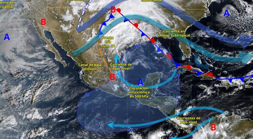 Frente frío 34 afectará el norte; calor seguirá en el resto del país este domingo 15 de febrero