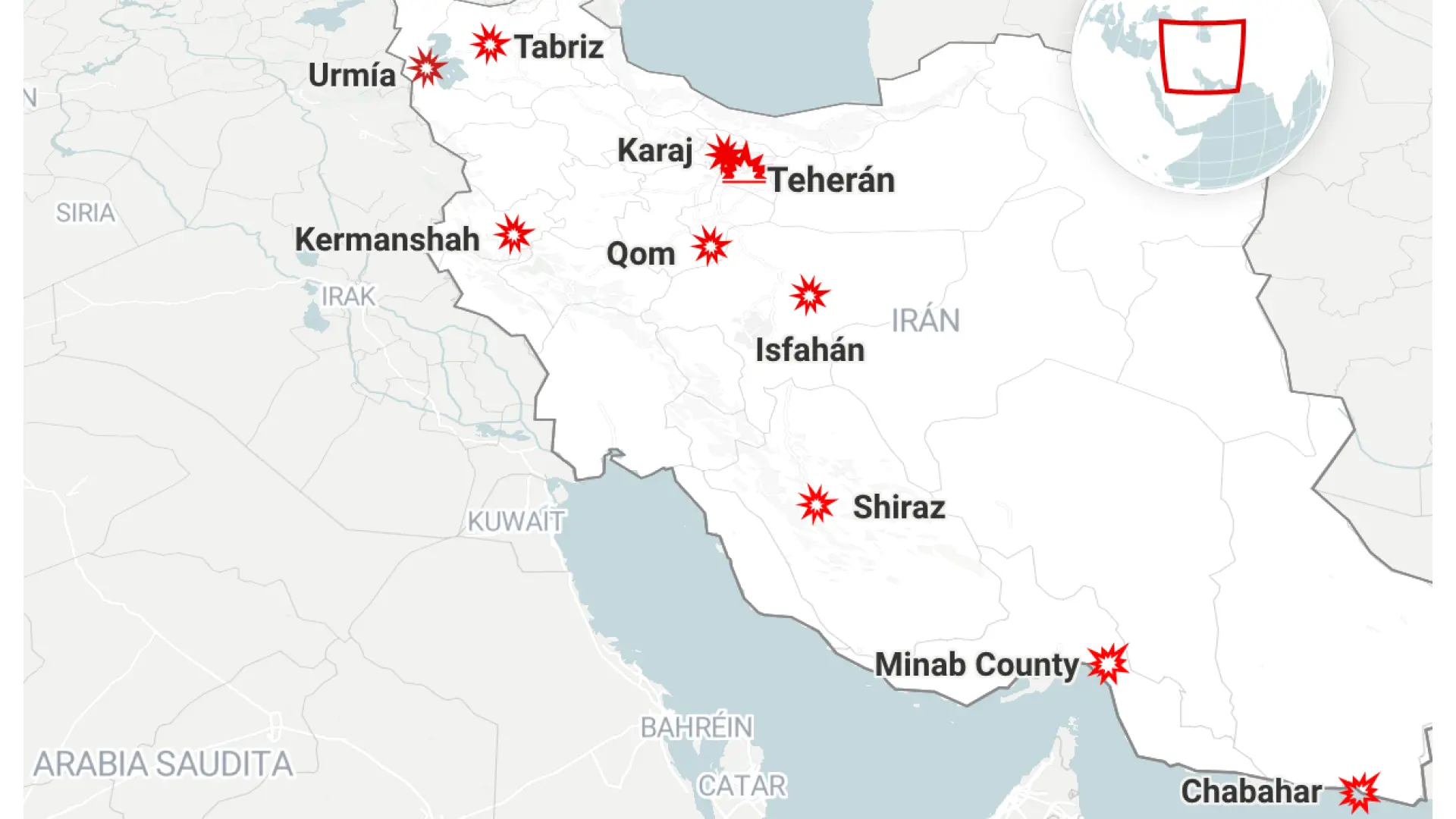 Los mapas de los bombardeos en Irán por Israel y Estados Unidos: todos los objetivos alcanzados y las réplicas tras el ataque