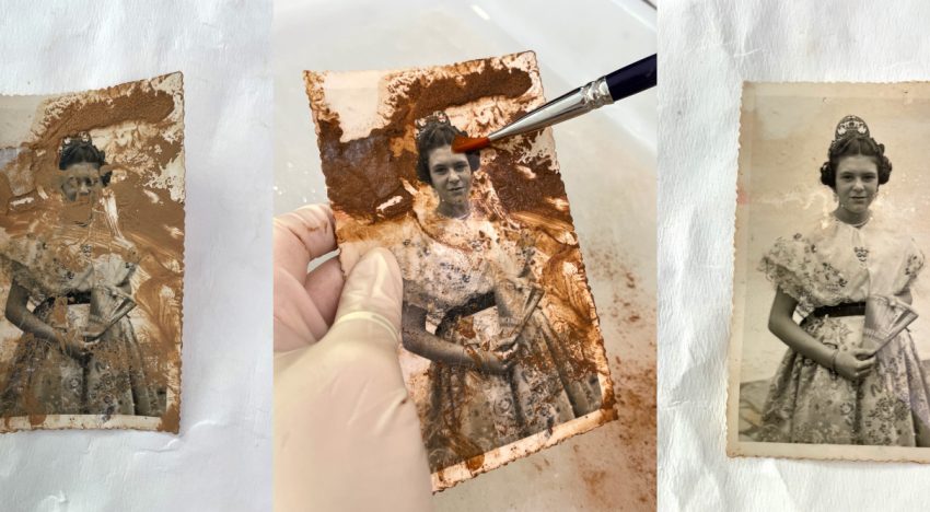 Un proyecto recupera los recuerdos familiares dañados por la DANA: «Salió de las propias alumnas. Partían por la mañana con medicamentos y volvían por la tarde cargadas de fotos»