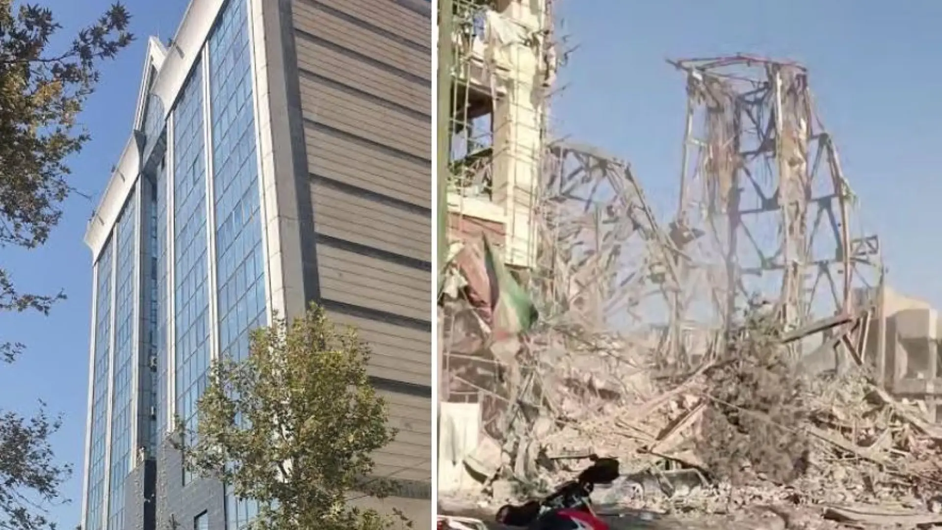 El antes y el después del edificio atacado por Israel para 'bloquear' a los clérigos iraníes en su elección de nuevo líder supremo