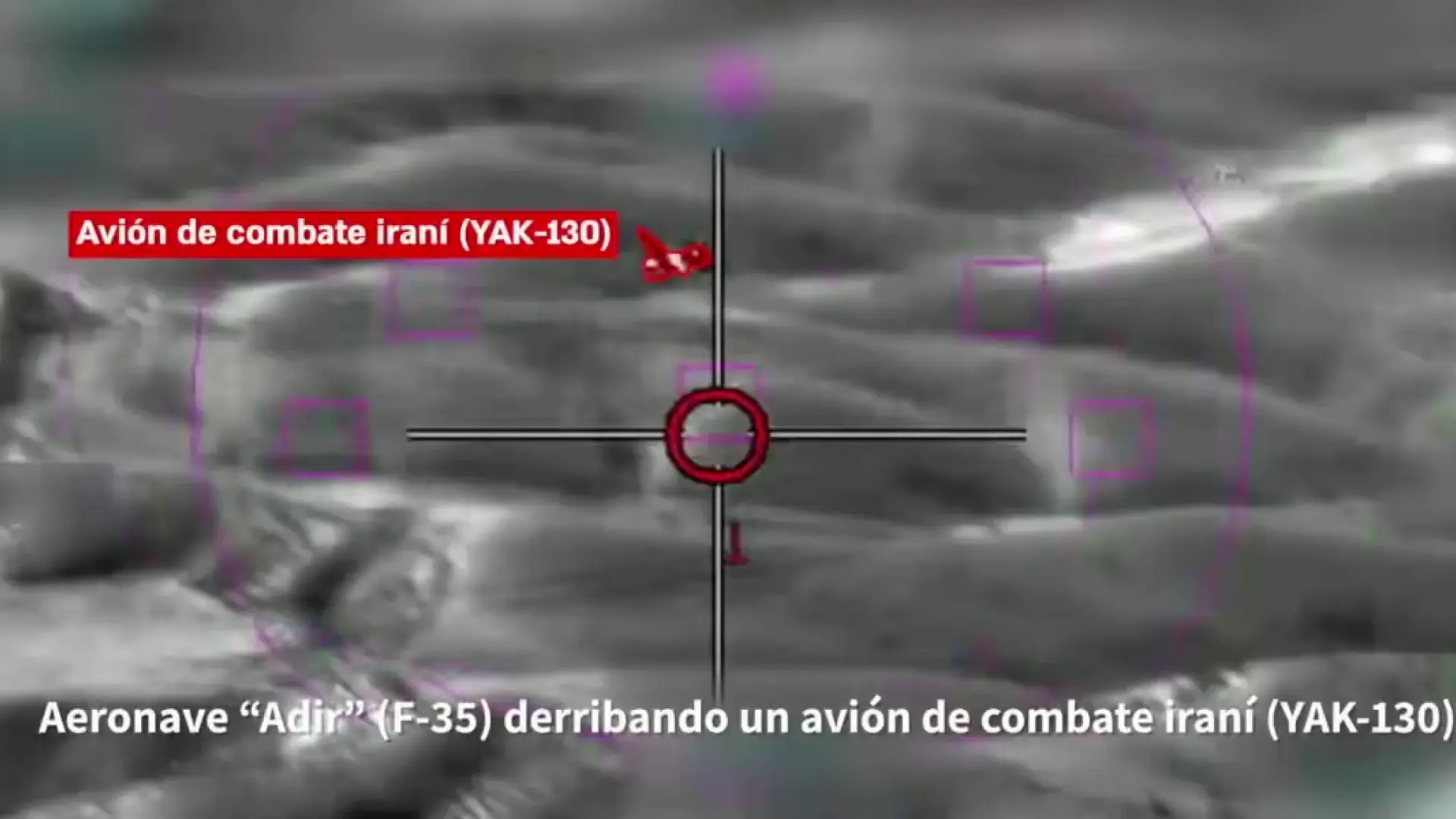Así fue el primer combate de cazas en la guerra: un vídeo muestra el momento en el que un F-35 israelí derriba un YAK-130 iraní