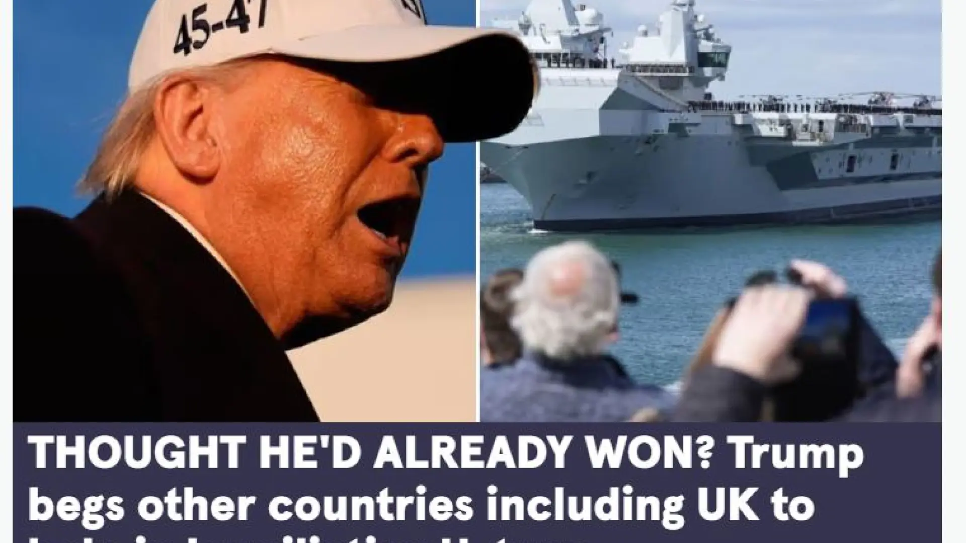 La prensa de Reino Unido se 'venga' de Trump y ve «humillante» que pida ayuda: «¿Creía que ya había ganado la guerra de Irán?»