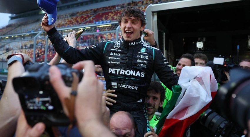 Antonelli logra su primera victoria en la F1, liderando doblete de Mercedes en China