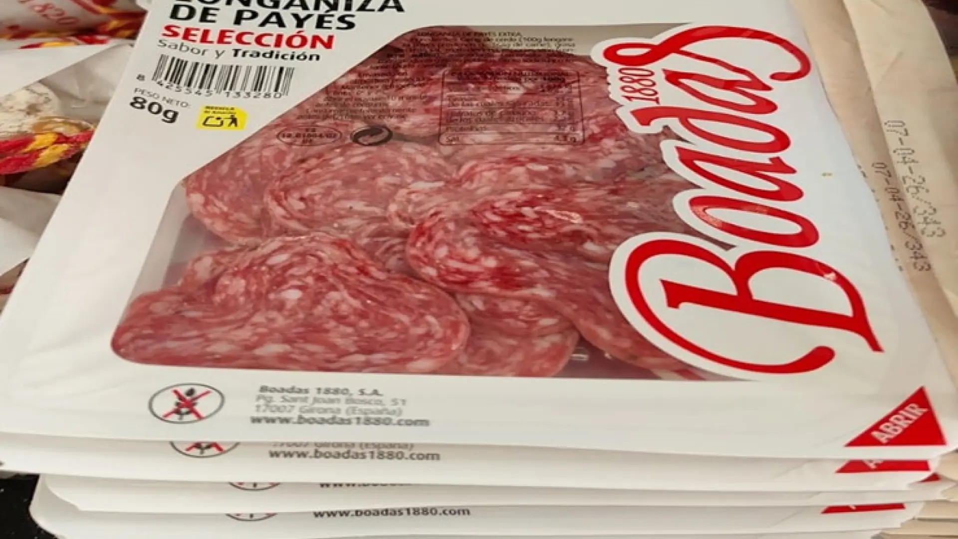 Alerta alimentaria por la presencia de Salmonella en un embutido vendido en España