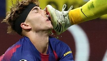 La foto más estremecedora del partidazo de Champions entre Atlético de Madrid y Barcelona: los tapones de Juan Musso sobre Fermín