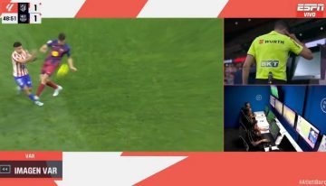 Atlético de Madrid le pide una explicación formal al Comité Técnico de Árbitros por el planchazo a Thiago Almada en el partido ante Barcelona