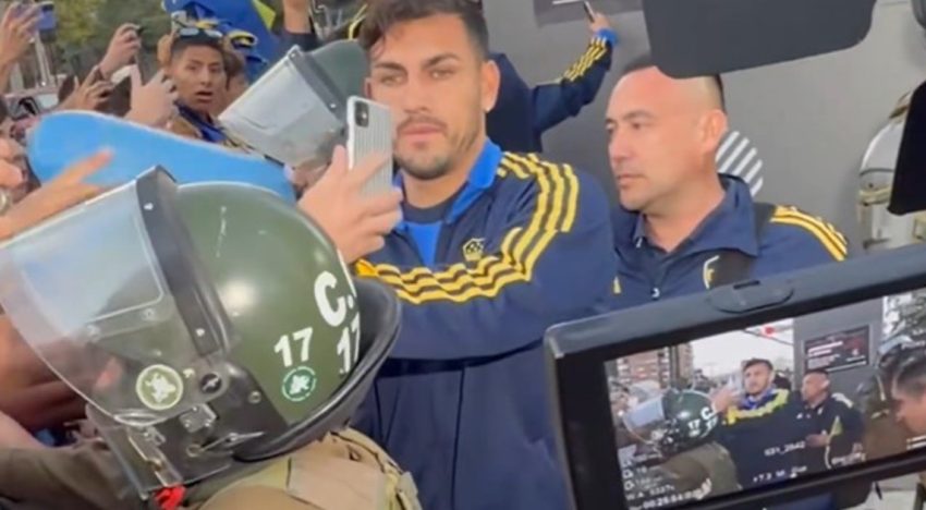 Boca tiene el apoyo de sus hinchas en Santiago y se reforzó la seguridad para evitar episodios de violencia, aunque ya se registró un robo cerca del hotel