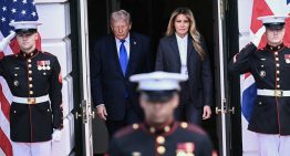 Melania Trump refuerza su imagen de autoridad con un impecable sastre negro en la despedida a los reyes de Inglaterra