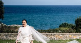 María y Jorge, una bonita boda en Asturias y un original vestido de novia con mezcla de texturas
