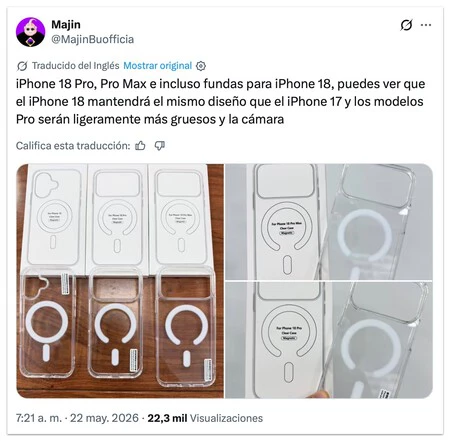Filtración fundas iPhone 18 Pro