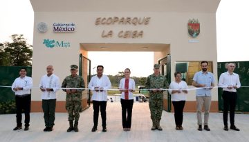 Sheinbaum inaugura el Ecoparque La Ceiba en Palenque, Chiapas