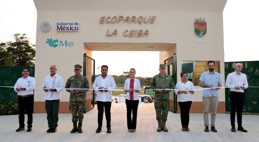 Sheinbaum inaugura el Ecoparque La Ceiba en Palenque, Chiapas