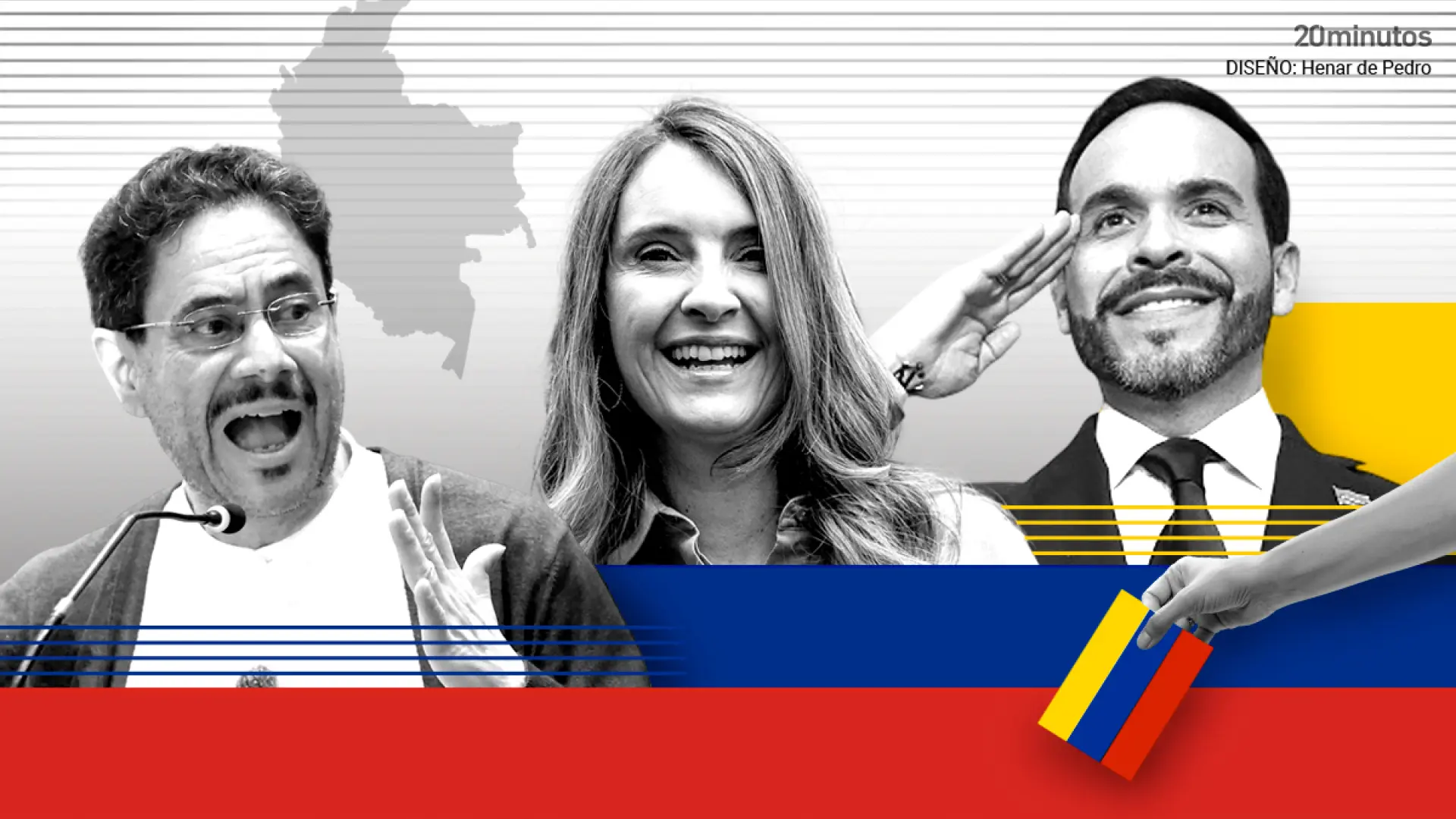 Colombia elige presidente: estos son los tres principales candidatos para sustituir a Gustavo Petro en las elecciones del domingo