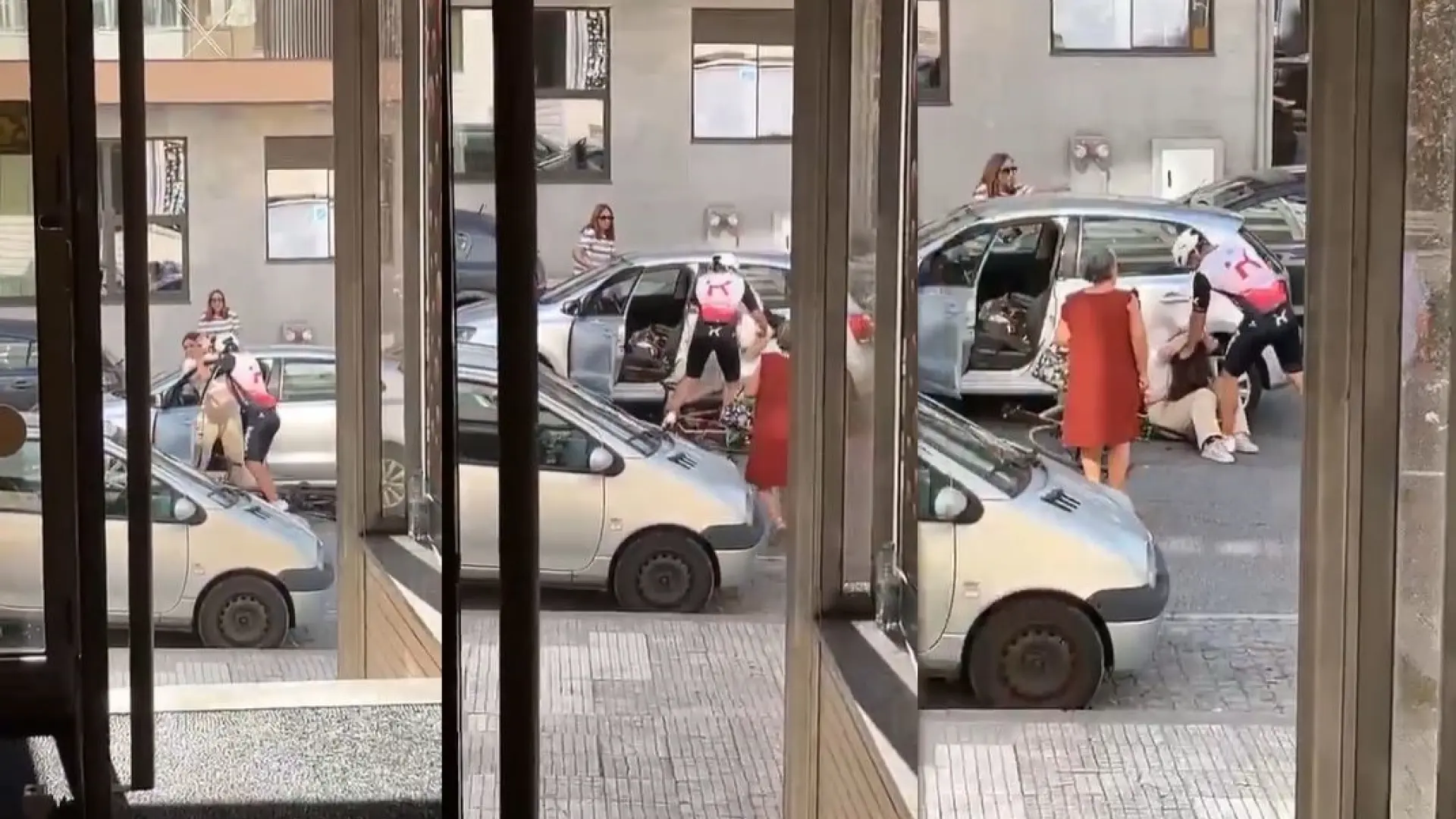 Buscan en Portugal a un ciclista que agredió brutalmente a una mujer tras una discusión de tráfico y fue grabado por un vecino