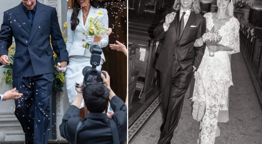 Encuentra las 7 diferencias entre las dos bodas sorpresa del fin de semana: Dua Lipa en Londres al más puro estilo Bianca Jagger y Rocío Crusset en Nueva York con un vestido diseñado por ella misma