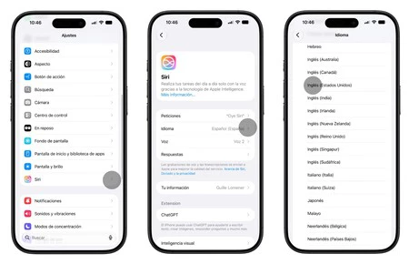 También hay que cambiar el idioma de Siri