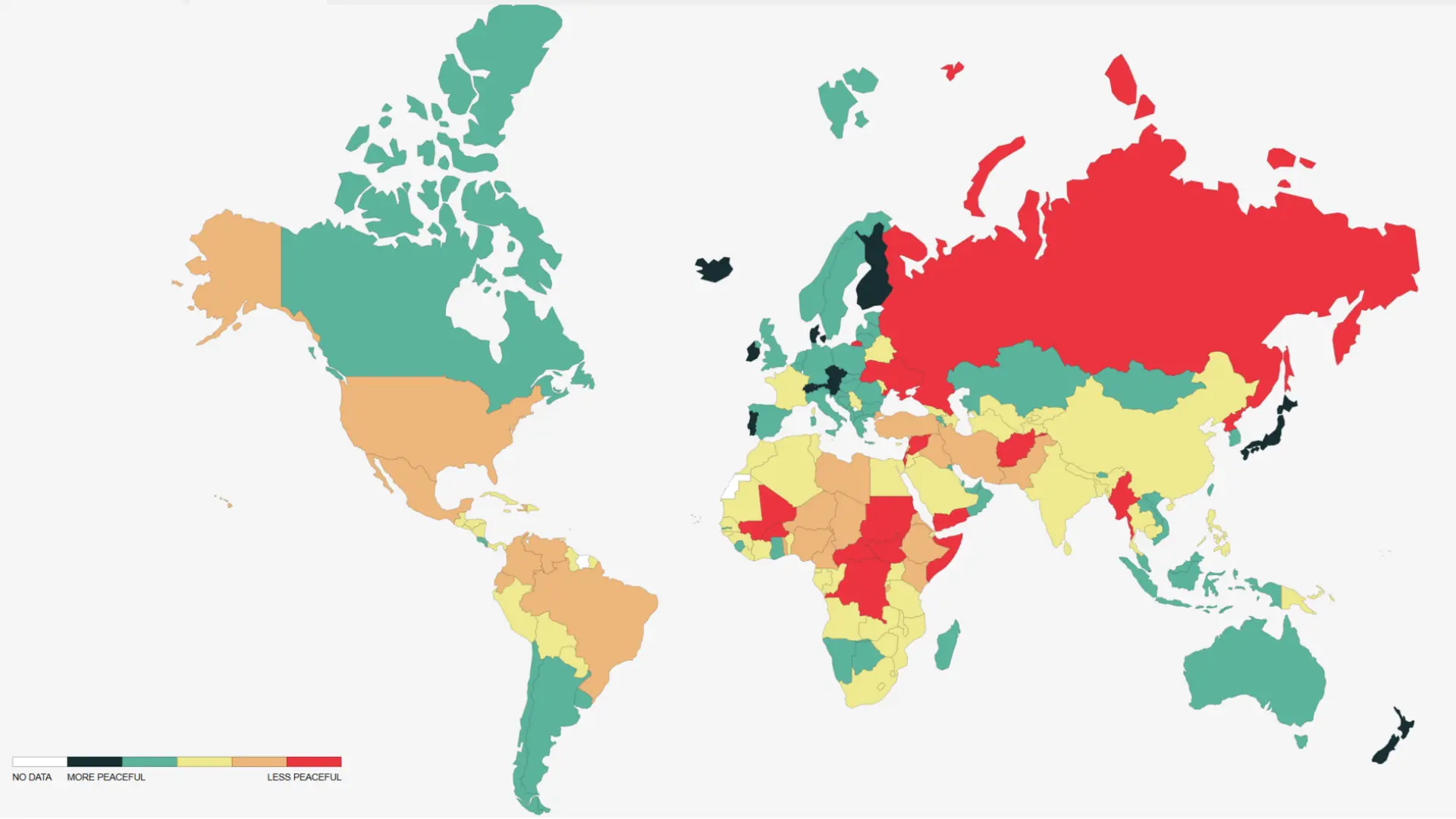 Este es el puesto de España en el Índice de Paz Global: estos son los países más seguros y más inseguros del mundo