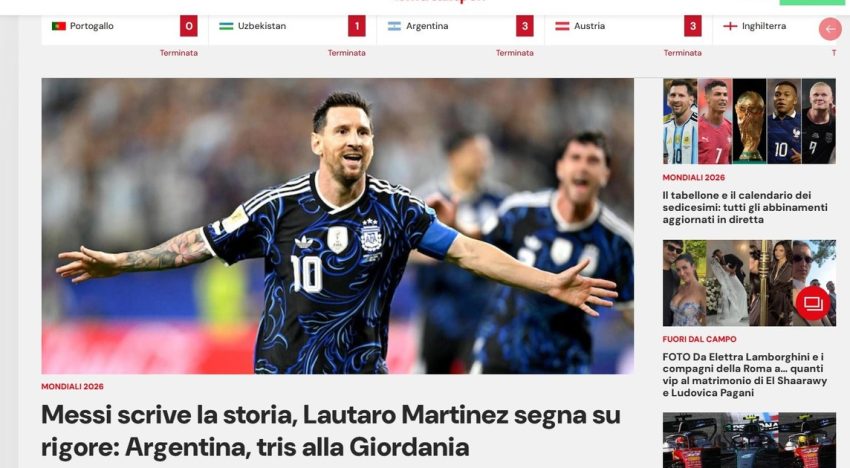 «Messi escribe la historia»: los medios del mundo se rinden ante otro récord de Leo en Argentina vs Jordania