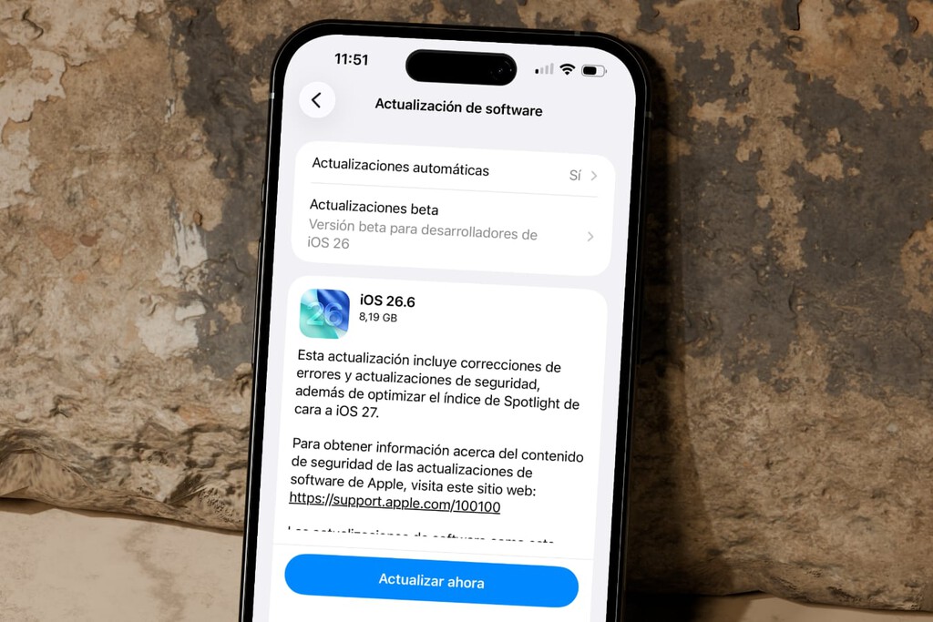 Apple lanza oficialmente iOS 26.6. Parece una actualización menor, pero puede ser crucial para que iOS 27 vaya bien en tu iPhone 
