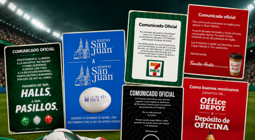 Marcas se suman al trend “No inglés” para apoyar a México antes del partido contra Inglaterra