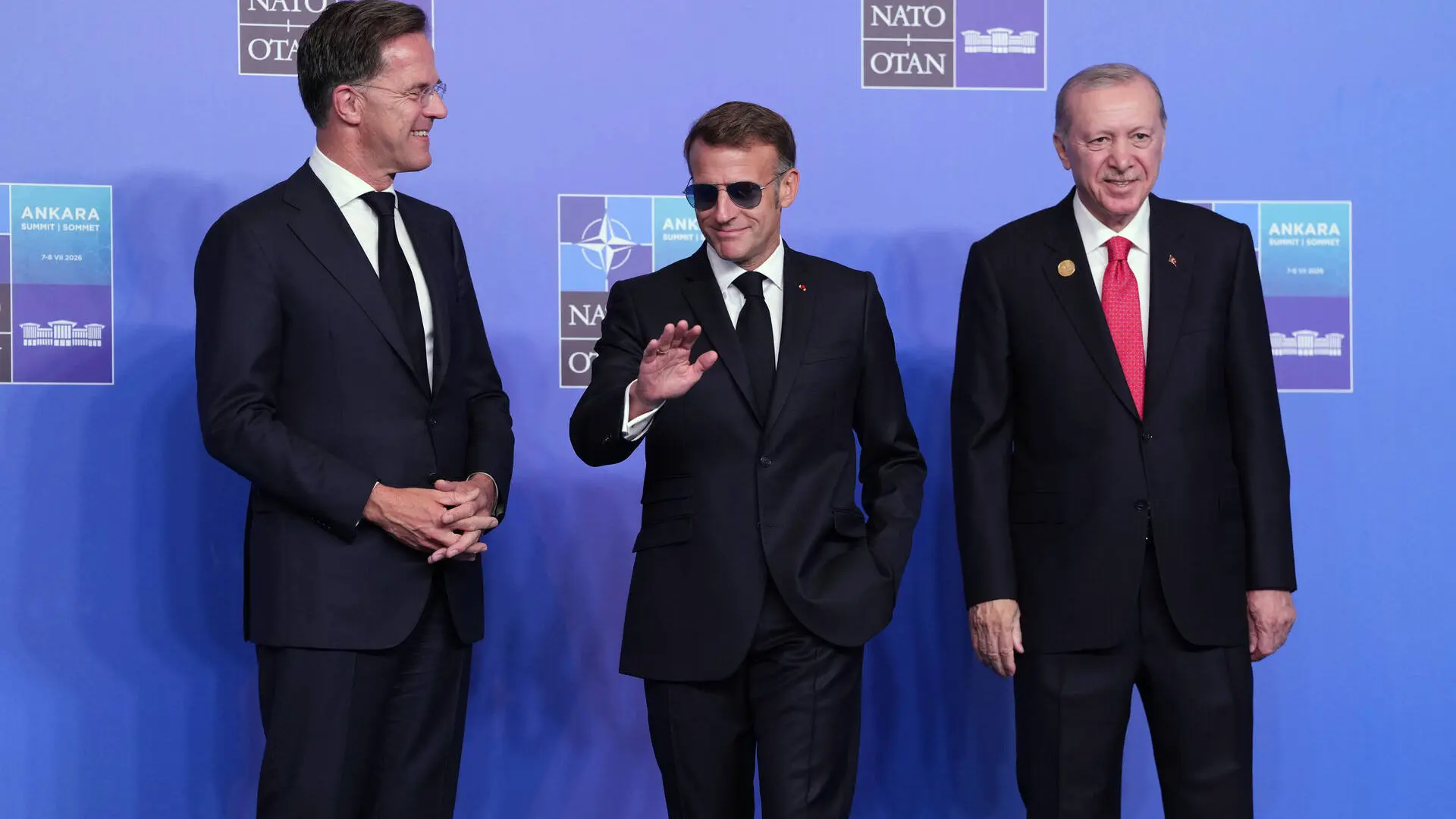 La razón por la que Emmanuel Macron lleva gafas de sol durante la cumbre de la OTAN