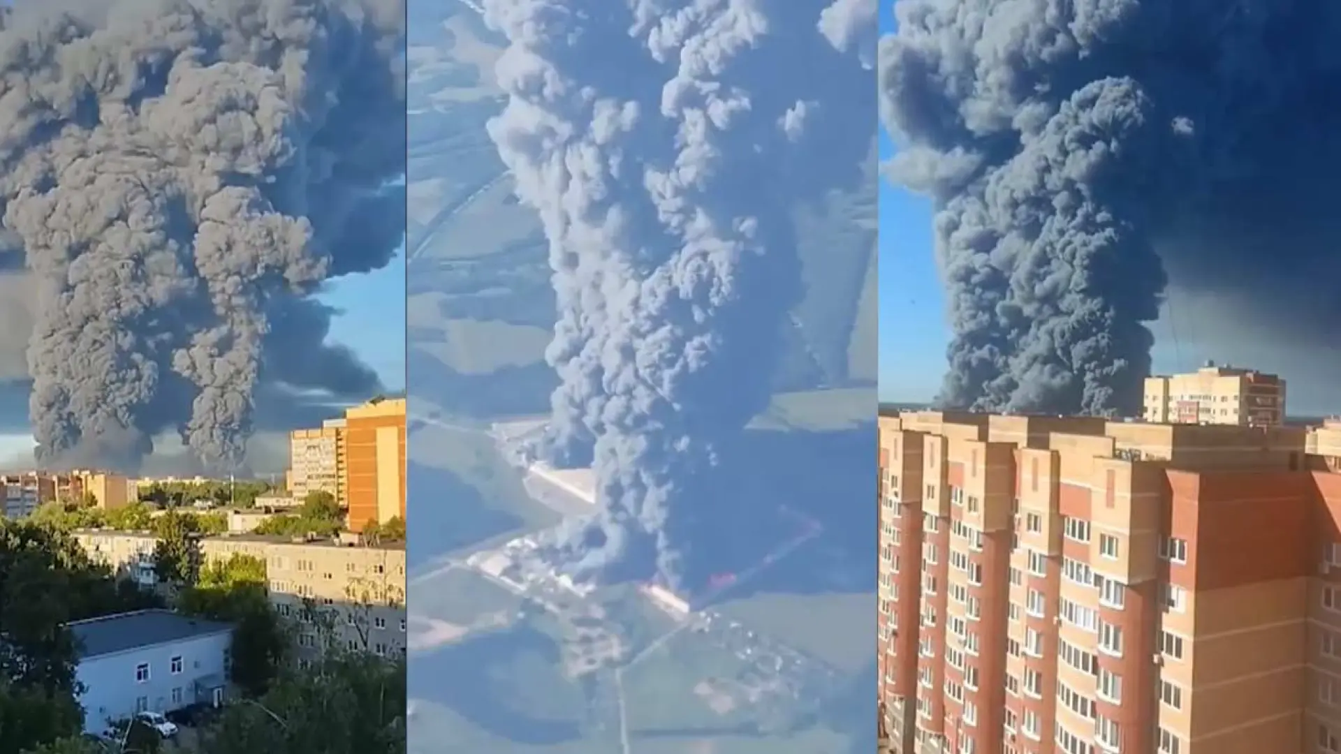Ucrania destruye con drones una nave del 'Amazon ruso' en Moscú y crea una gigantesca columna de humo: hay al menos 7 muertos