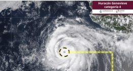 Huracán Genevieve baja a categoría 4 tras alcanzar nivel 5 en el Pacífico