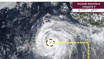 Huracán Genevieve baja a categoría 4 tras alcanzar nivel 5 en el Pacífico