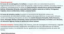 Inameh pronosticó nubosidad y algunos chubascos en Venezuela para este sábado