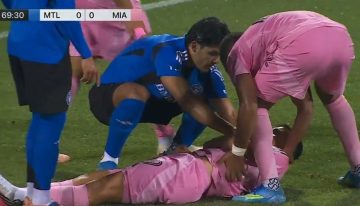 Un compañero de Messi dejó la cancha en ambulancia tras sufrir un golpazo en el triunfo de Inter Miami sobre Montreal