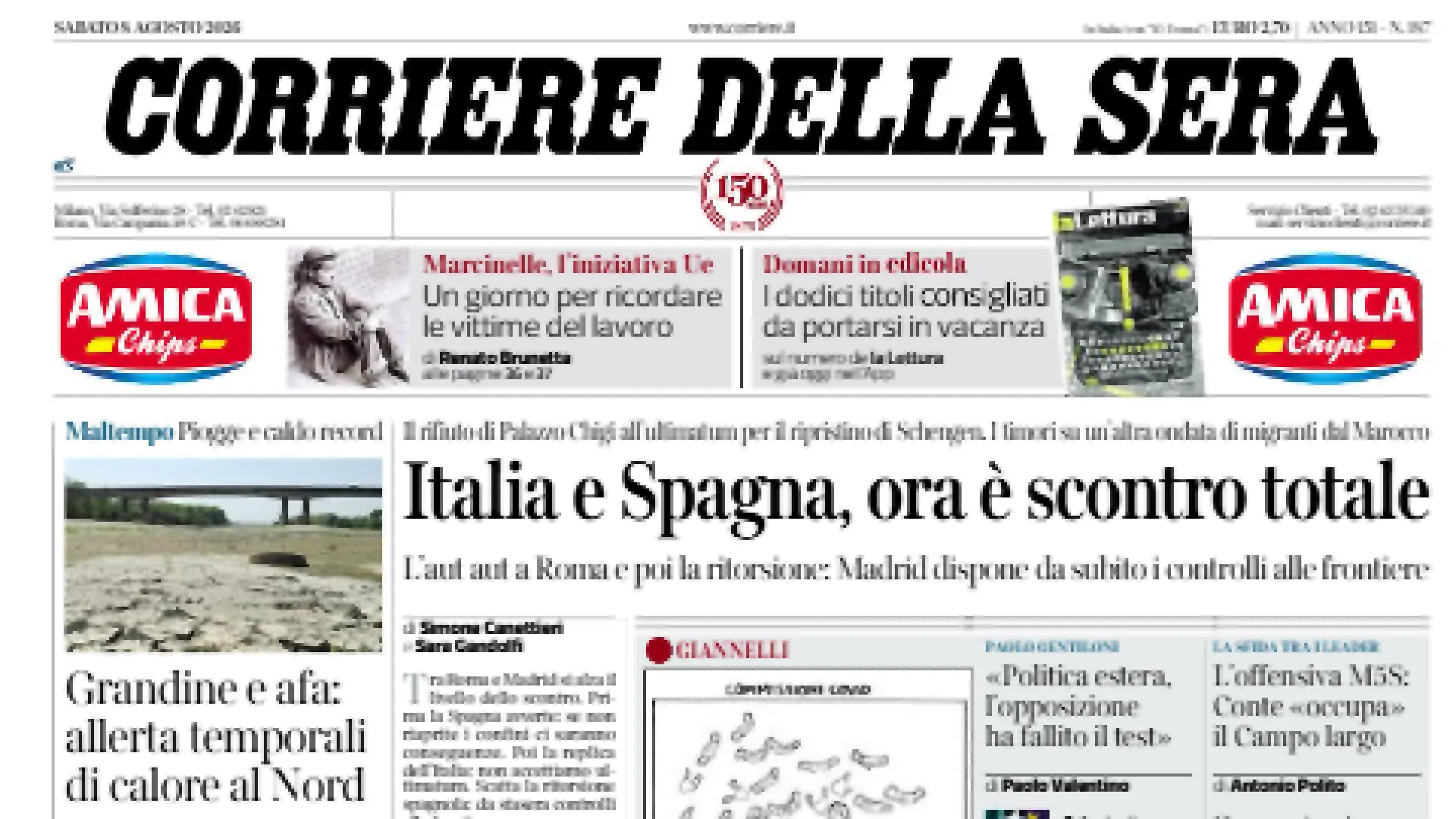 El «enfrentamiento total» entre Italia y España protagoniza la prensa italiana