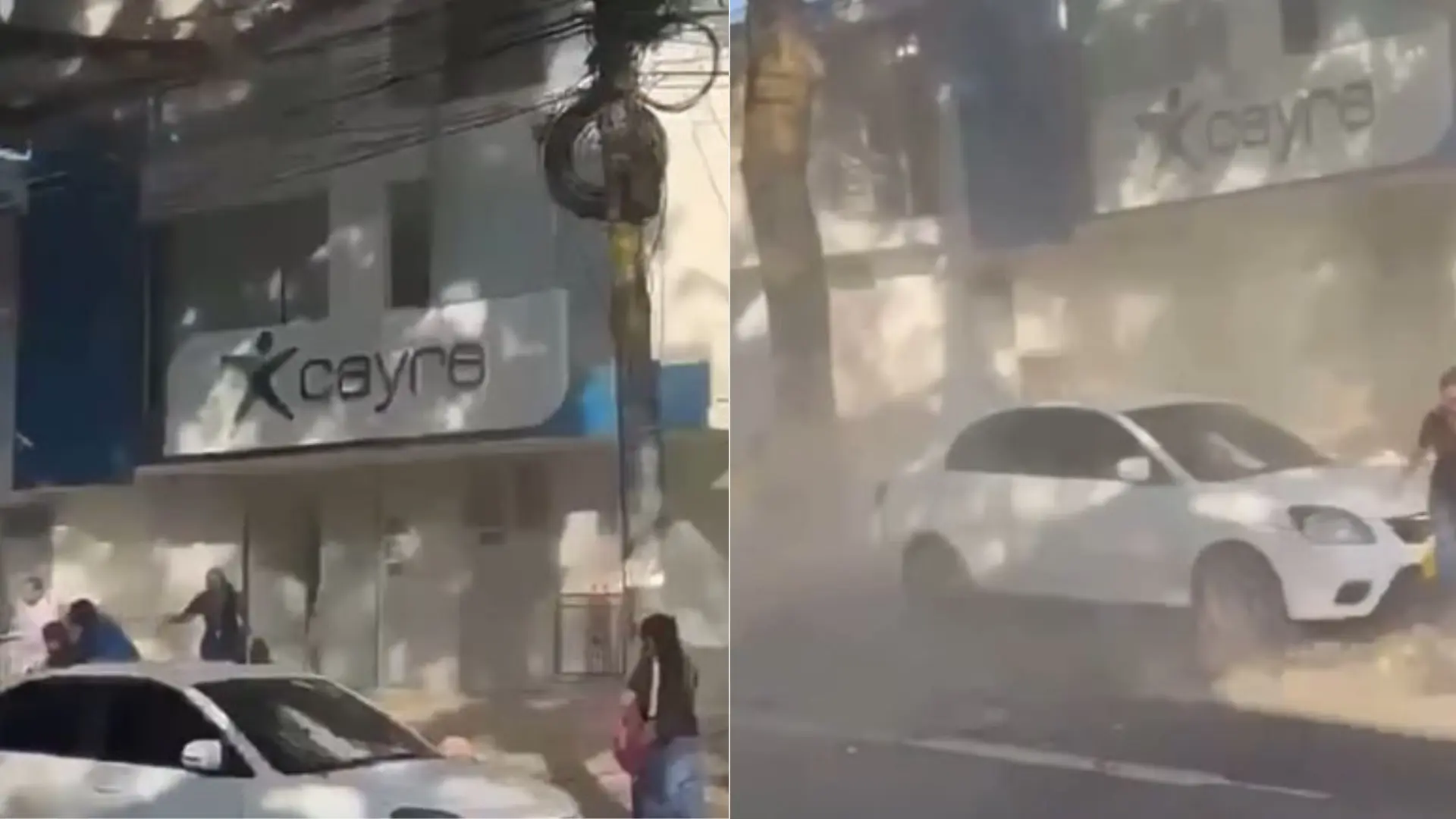Un vídeo muestra como un balcón se derrumba sobre cuatro personas en el terremoto de Colombia
