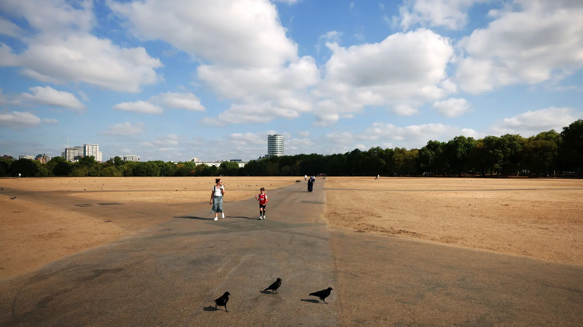 Hyde Park se seca: las impactantes imágenes del calor extremo que golpea Londres