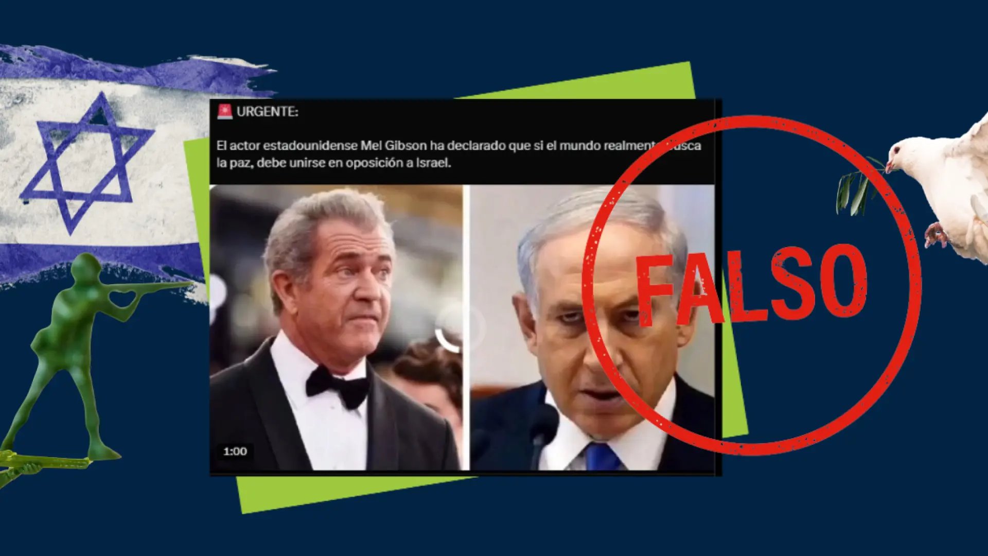 Es falso que Mel Gibson haya pedido al mundo unirse en oposición a Israel