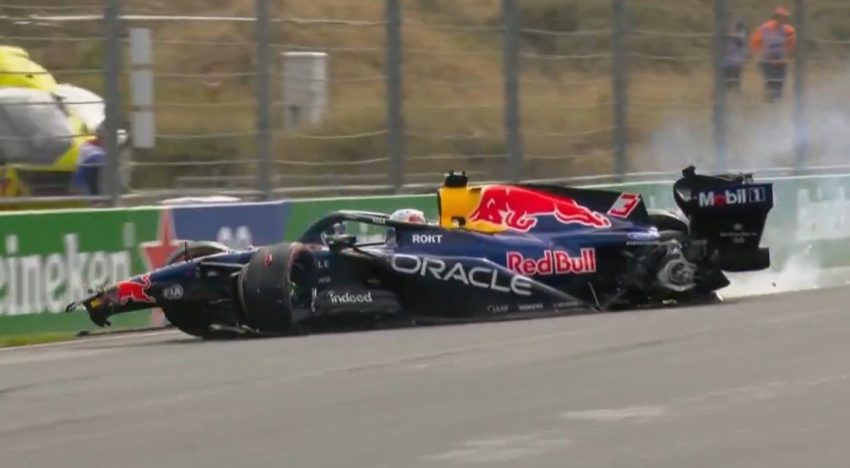 Max Verstappen y una triste despedida a Zandvoort: sufrió un brutal accidente en la primera vuelta del último GP de Países Bajos